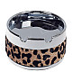 Plastic Leopard Pattern Rotary Top Ashtray - Silver + Black + Gold