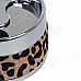 Plastic Leopard Pattern Rotary Top Ashtray - Silver + Black + Gold