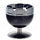 Plastic Cup Style Rotary Top Ashtray - Black + Silver