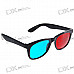 Re-useable Plastic Frame Resin Lens Anaglyphic Red + Blue 3D Glasses