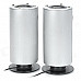 Fashion 2W + 2W USB Powered Speakers - Silver Grey + Black (2 PCS)