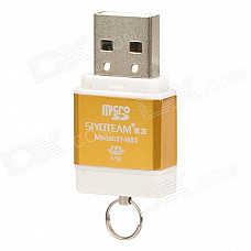 SIYOTEAM SY-M83 USB 2.0 TF / Micro SD / M2 Card Reader - Golden + Silver + White