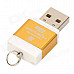 SIYOTEAM SY-M83 USB 2.0 TF / Micro SD / M2 Card Reader - Golden + Silver + White