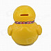 Cute Vinyl Boy Duck Piggy Bank - Yellow