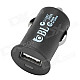 Universal Mini Portable Female USB Output Car Charger for cellphone - Black