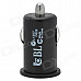 Universal Mini Portable Female USB Output Car Charger for cellphone - Black