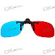 Re-useable Clip-On Resin Lens Anaglyphic Red + Blue 3D Glasses