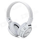 ZL-800 Wireless Sports Hi-Fi MP3 Headphones w/ Microphone / FM Radio - White + Silver