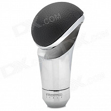 MOMO Universal Car PU Leather + Aluminum Alloy Shift Gear Knob - Black + Silver