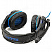 SADES SA-907 USB Gaming Headphones Headset - Black + Blue (300cm-Cable)
