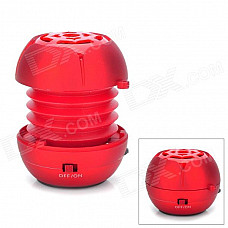 X-T05 Mini 3w Stereo Speaker MP3 w/ TF Card - Red (16GB Max.)