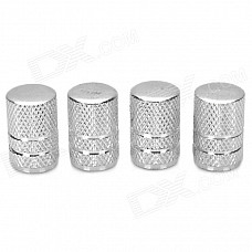 MZ Universal Tubular Shaped Aluminium Alloy Tire Valve Caps - Silver (4 PCS)