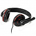 OVLENG X5 Headphones Headset w/ Microphone for Computer - Black + Red (3.5mm Plug / 1.85m)