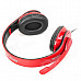 OVLENG Q8 USB 2.0 Wired Headphones Headset w/ Microphone - Red + Black (1.9m)