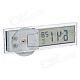 Mini Portable Suction Cup LCD Thermometer + Clock - Transparent + Black (1 x L1131)