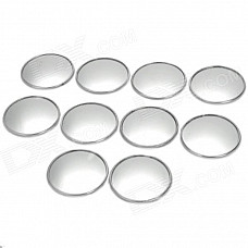 Auxiliary Round Mirror for Car Rearview Mirror - Silver (10 PCS)