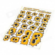 Special Decorative Bullet Hole Style Car Sticker - Grey + Yellow + Black