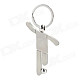 4hao Football Player Style Zinc Alloy Keychain - Silver