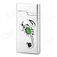 Scorpion Style Aluminium Alloy Butane Lighter w/ LED Light - Silver