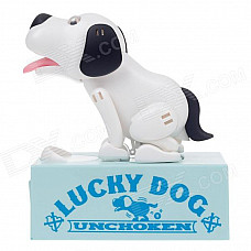 Creative Hilarious Dog Style Piggy Bank - White + Black + Light Blue (2 x AA)