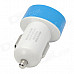 USB Car Cigarette Lighter Power Adapter for Iphone / Samsung / HTC / Nokia - White + Blue