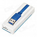 High Speed USB 3.0 MS / SD / M2 / Micro SD Card Reader - White + Translucent Blue