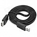 USB 2.0 Male to Female Extension Flat Cable - Black (150cm)