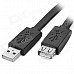 USB 2.0 Male to Female Extension Flat Cable - Black (150cm)