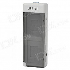 High Speed USB 3.0 MS / SD / M2 / Micro SD Card Reader - White + Translucent Grey