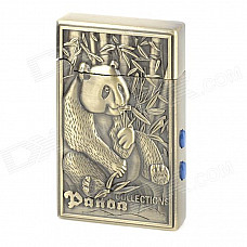 Rechargeable Panda Style Butane Lighter w/ Dual LED Light / Currency Detector - Bronze