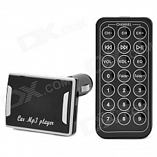 CQ-004 1.5" LED Screen TF / SD / USB Flash Drive MP3 w/ FM + IR Remote Control for Car - Black (32G)