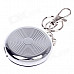 Portable Shining Rhinestone Stainless Steel Spring Lid Ashtray w/ Keyring - Silver + Blue