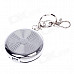 Portable Shining Rhinestone Stainless Steel Spring Lid Ashtray w/ Keyring - Silver + Black