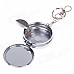 Portable Shining Rhinestone Stainless Steel Spring Lid Ashtray w/ Keyring - Silver + Black