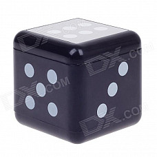 Plastic Dice Style Rotary Top Ashtray - Silver + Black + White