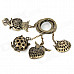 Vintage Style Owl Zinc Alloy Keychain Set - Bronze (4 PCS)
