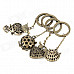 Vintage Style Owl Zinc Alloy Keychain Set - Bronze (4 PCS)