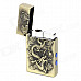 Dragon Style Windproof Butane Lighter w/ Dual LED Light / Currency Detector - Bronze (1 x AG3)