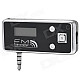 Rechargeable 0.7'' LCD Display FM Transmitter w/ 3.5mm Plug - Black + Silver