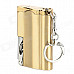 Multifunction Aluminum Alloy Windproof Butane Gas Lighter / 2-LED / Bottle Opener - Silver + Golden