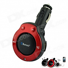 VA-01 Car Cigarette Bluetooth V4.0 Handsfree Speaker w/ USB Charging Port - Red + Black