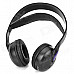 8-in-1 SF-880 Wireless Headphone w/ Receiver - Black + Purple