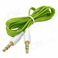 3.5mm Male to Male Audio Flat Cable - Green (95cm)