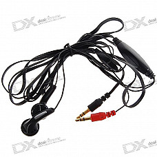 Stereo Earphone with Microphone and Volume Control (2*3.5mm Jack/256cm Cable)