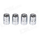 Replacement Stainless steel Car Tire Valve Caps - Silver + Black (4 PCS)
