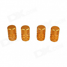 Universal Fashionable Aluminum Alloy Car Tire Valve Caps - Golden (4 PCS)