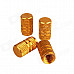 Universal Fashionable Aluminum Alloy Car Tire Valve Caps - Golden (4 PCS)