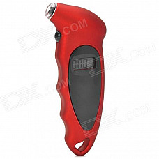 Portable Handheld 0.8" LCD Digital Tire Pressure Gauge - Deep Red+ Black (1 x CR2032 + 3 x LR44)