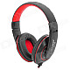 OVLENG X13 Headphones Headset w/ Microphone for Computer - Black + Red + Silver (120cm)