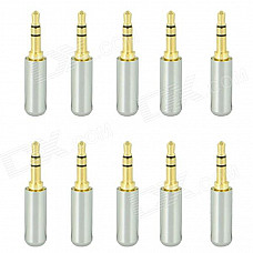 3.5mm Stereo Soldering Plug - Silver (10 PCS)
